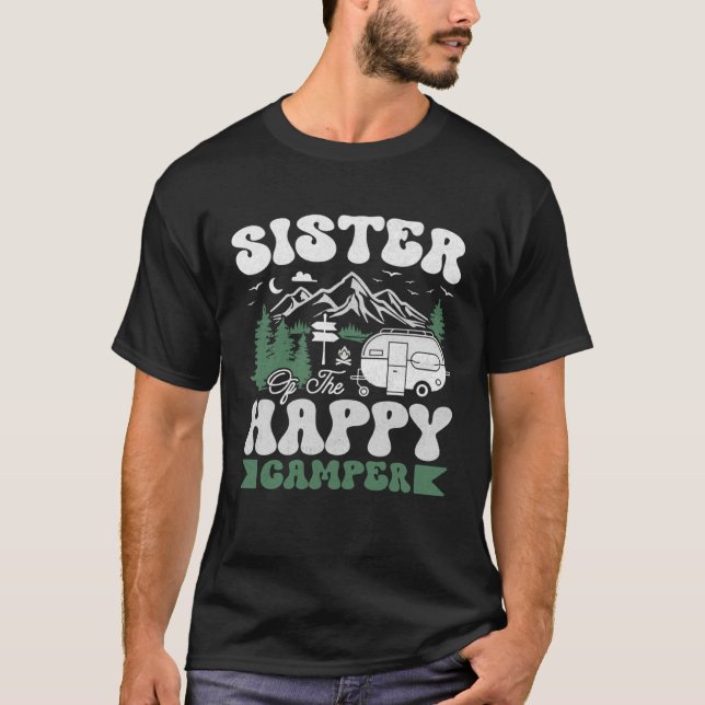 Cute Sister Of The Happy Camper Camping Trip T-Shirt (Vorderseite)