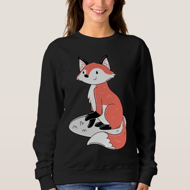 Cute Sitting Fox Sweatshirt (Vorderseite)