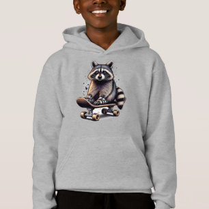 Cute Skateboard Raccoon Amusant Animal Nature Art