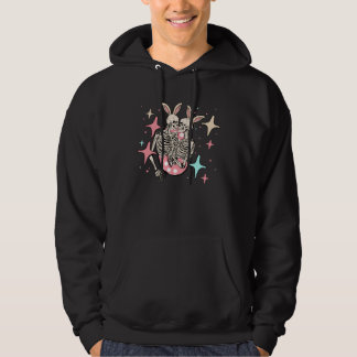 Cute Skeleton Couples Pink Bunny Ears Rabbit Eggs  Hoodie