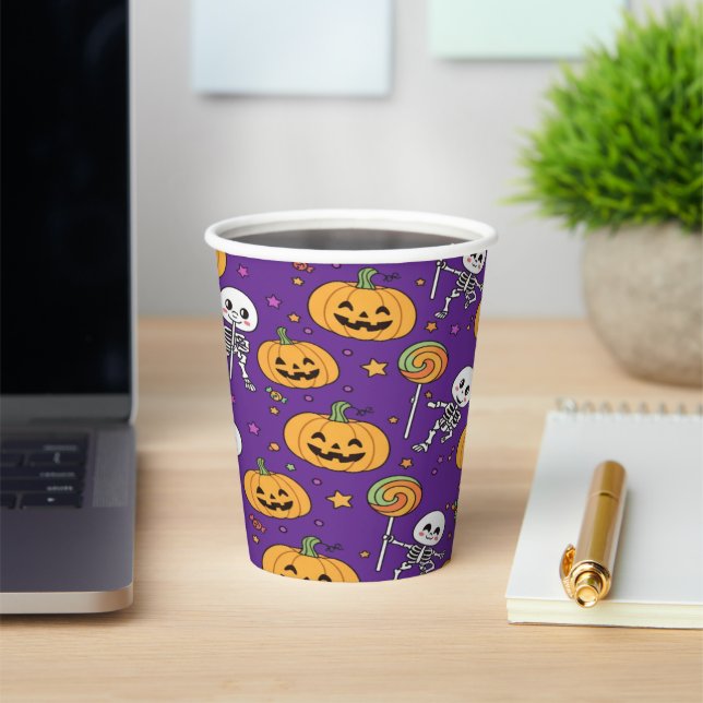Cute Skeleton Fun For Halloween Pappbecher (InSitu)