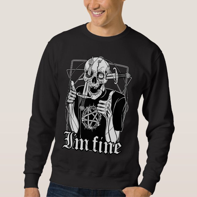 Cute Skeleton The Fool Tarot Card Men Women Sweatshirt (Vorderseite)