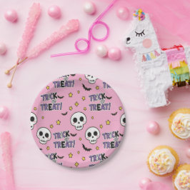 Cute Skeletons Pink For Halloween Pappteller