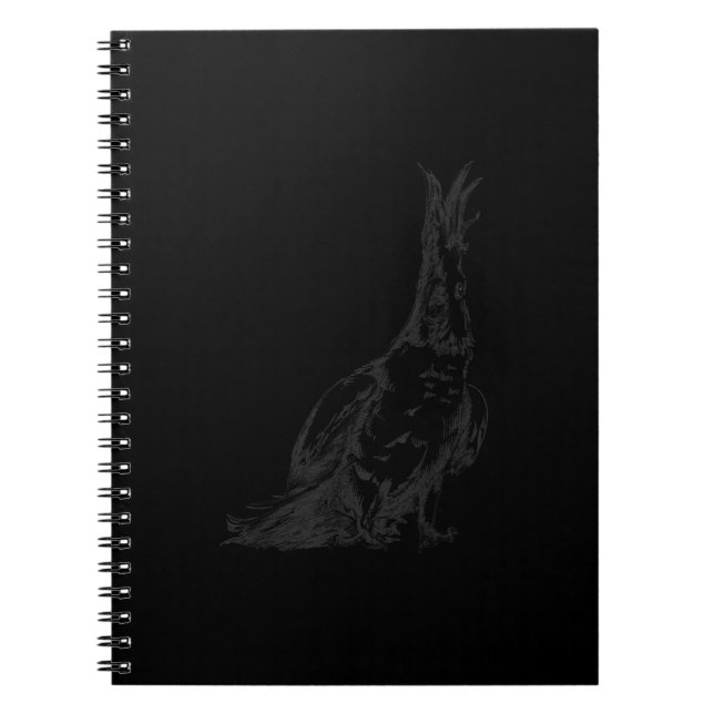 Cute Sketch Bird Tropical Jungle Macaw Parrot Cost Notizblock (Vorderseite)
