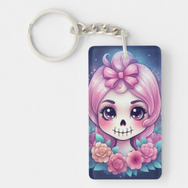 Cute Skull Acrylic Keychain Schlüsselanhänger