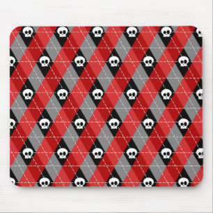 Cute Skull Argyle Pattern Mousepad
