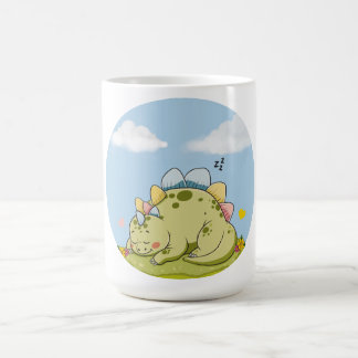 Cute Sleeping Baby Dinosaur Pastel Mug Kaffeetasse