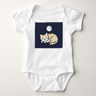 Cute Sleeping Cat Moon Baby Bodysuit  Strampler
