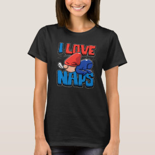 Cute Sleeping Gnome Sleepyhead I Love Naps Nap Tim T-Shirt