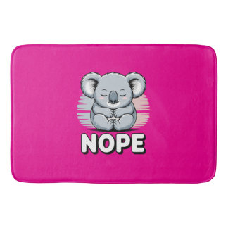 Cute Sleeping Koala “Nope” Funny Cartoon Badematte