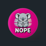 Cute Sleeping Koala “Nope” Funny Cartoon Button<br><div class="desc">This cute sleeping koala with the funny word “Nope” creates a playful and relatable design that many people will love. The adorable kawaii-style koala sits peacefully with closed eyes, giving a calm but humorous vibe that perfectly matches the bold “Nope” message. Perfect for animal lovers, koala fans, and anyone who...</div>