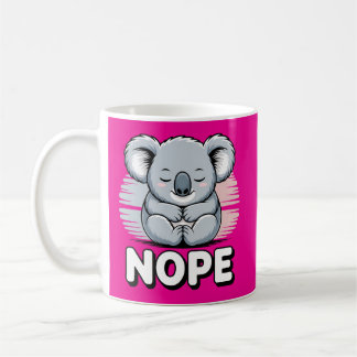 Cute Sleeping Koala “Nope” Funny Cartoon Kaffeetasse