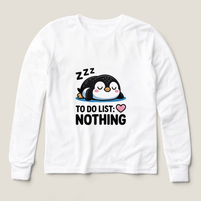 cute sleeping penguin, to do list nothing (Design Vorderseite)