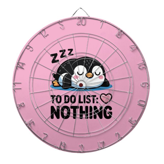 cute sleeping penguin, to do list nothing dartscheibe (vorne)