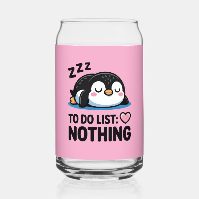 cute sleeping penguin, to do list nothing dosenglas (Vorderseite)