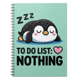 cute sleeping penguin, to do list nothing notizblock