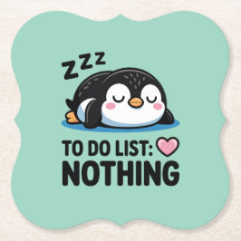 cute sleeping penguin, to do list nothing untersetzer
