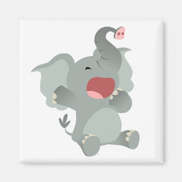 Cute Sleepy Cartoon Elephant Magnet