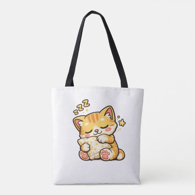 Cute Sleepy Cat Pillow Tasche (Rückseite)