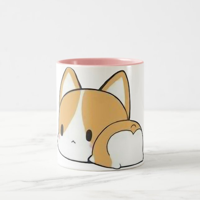 Cute Sleepy Corgi Mug - 2 Tone (Centre)