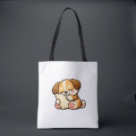 Cute Sleepy Puppy with Pillow Tasche<br><div class="desc">Adorable kawaii puppy cuddling a cozy pillow. Perfect cute design for dog lovers and cozy vibes.</div>