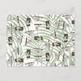 Cute Sloth Animal Pattern in Wild Forest Feiertagspostkarte