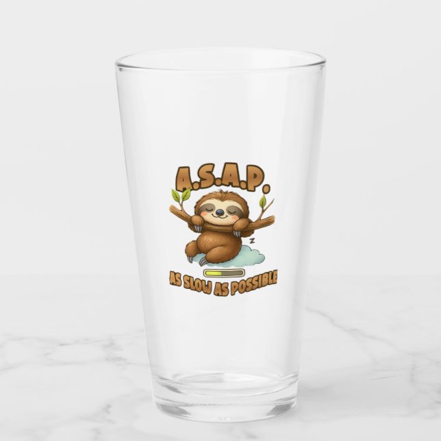 Cute Sloth ASAP � As Slow As Possible Classic T-Sh Glas (Vorderseite)