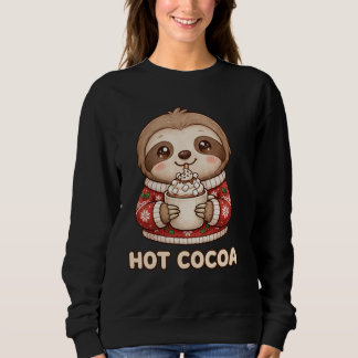 Cute Sloth Drinking Hot Cocoa Christmas Sweater Sweatshirt