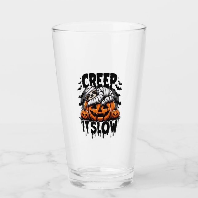 Cute Sloth Happy Halloween Glas (Vorderseite)