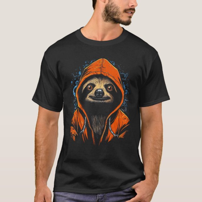 Cute Sloth Illustration T-Shirt (Vorderseite)
