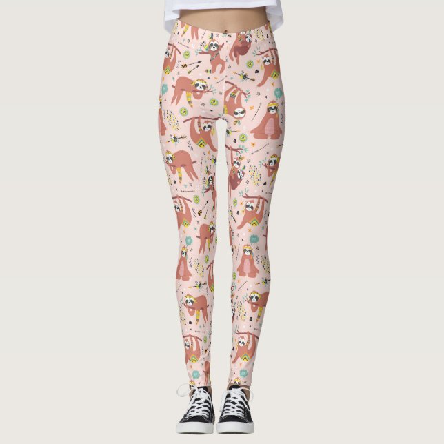 Cute Sloth Motif Leggings (Devant)