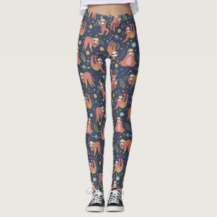 Cute Sloth Motif Leggings