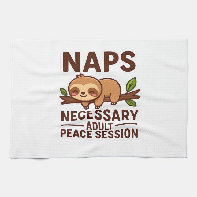 Cute Sloth Naps � Necessary Adult Peace Session Cl Geschirrtuch (Horizontal)