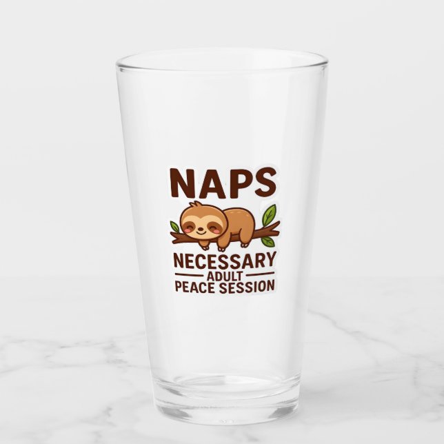 Cute Sloth Naps � Necessary Adult Peace Session Cl Glas (Vorderseite)