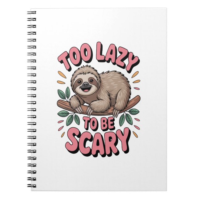 Cute Sloth on Branch with Playful Notizblock (Vorderseite)