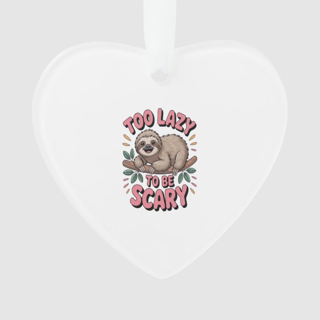 Cute Sloth on Branch with Playful Ornament (Vorderseite)