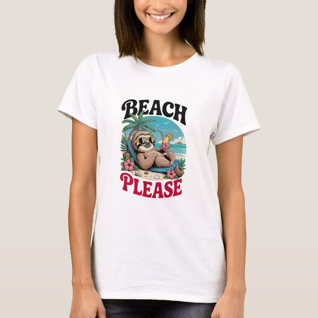 Cute Sloth Summertime T-Shirt (Vorderseite)