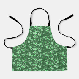 Cute small green floral summer pattern schürze