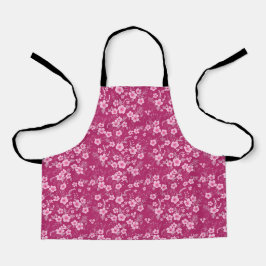 Cute small pink floral with Magenta background Schürze