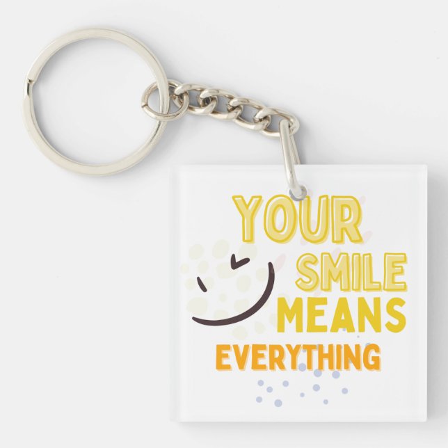 Cute Smile Face & Positive Quote Double-Sided Acry (Devant)