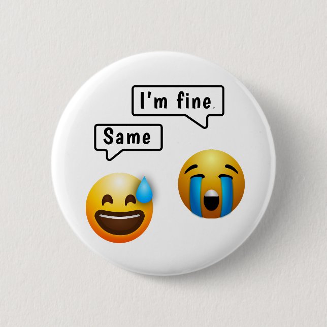 Cute Smiley Face Emoji Button (Vorderseite)