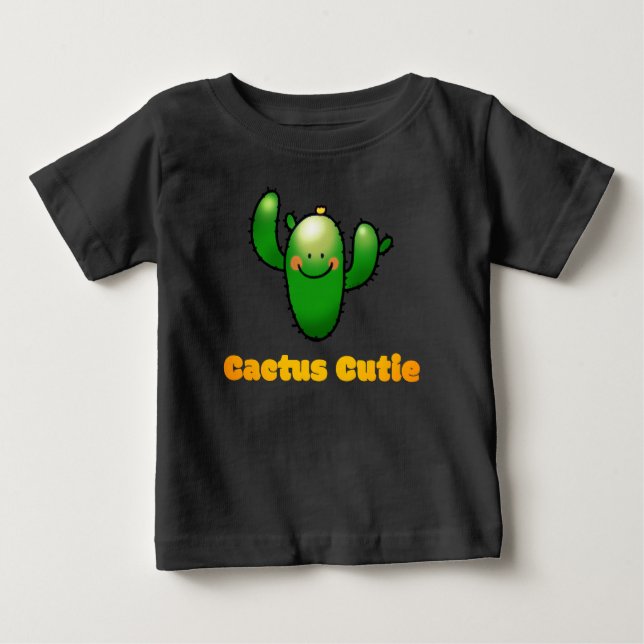 Cute Smiling Cactus Illustration Baby T-shirt (Vorderseite)