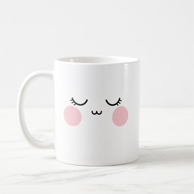 Cute Smiling Face Mug  Modern Aesthetic (Gauche)