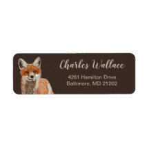 Cute Smiling Fox Custom Return Address