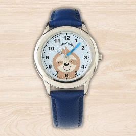 Cute smiling sloth for kids armbanduhr