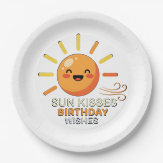 Cute Smiling Sun Birthday Party Paper Plates Pappteller