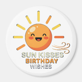Cute Smiling Sun Birthday Wishes Fridge Magnet