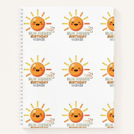 Cute Smiling Sun Birthday Wishes Lined Spiral Note Notizbuch