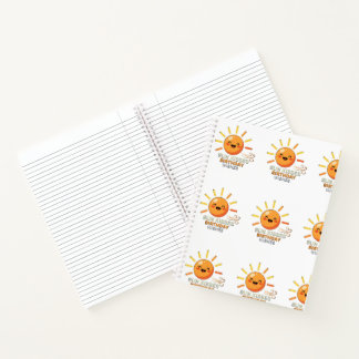 Cute Smiling Sun Birthday Wishes Lined Spiral Note Notizbuch