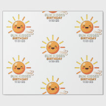 Cute Smiling Sun Birthday Wishes Wrapping Paper
